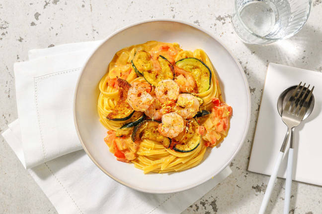 Linguine crémeuses aux crevettes