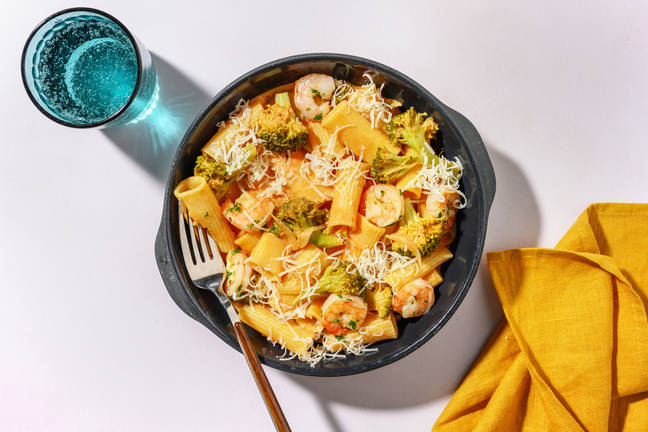 One-Pot Rigatoni mit Cajun Garnelen