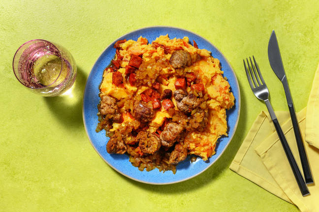 Stoemp au chorizo & boulettes de viande