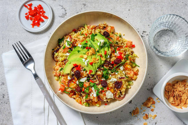 Avocado Bulgur Bowl with Greek-Style Cheese
