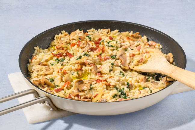 Stovetop Bacon, White Wine and Mushroom Risotto