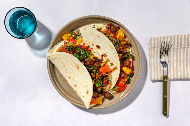 Za'atar wraps met varkensvlees en verse kruiden