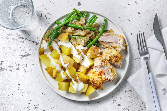 Escalope de jambon au panko parfumé à la truffe