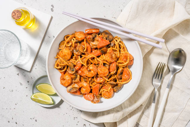 Peanut and Prawn Noodle Stir-Fry
