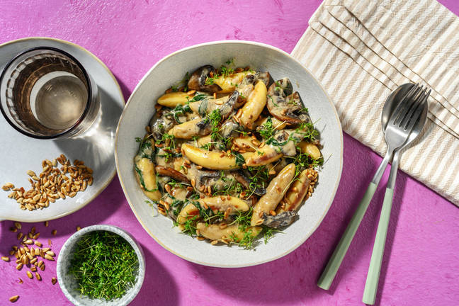 Schupfnudeln in Portobello-Rahmsoße