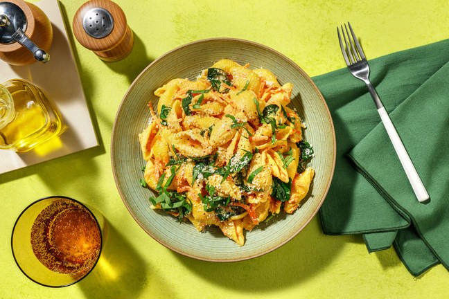 One-Pot-Paccheri in Pesto-Creme-Soße 
