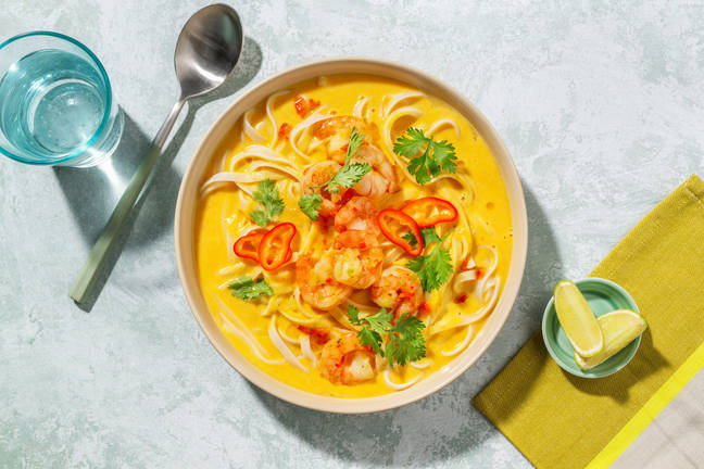 Crevettes & velouté de butternut parfumé