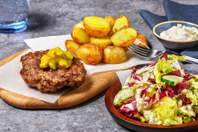 Burger de bœuf au piccallili