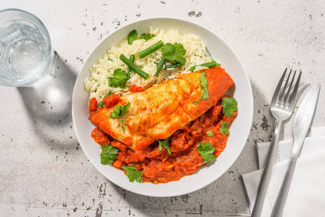 Tilapia in romige currysaus