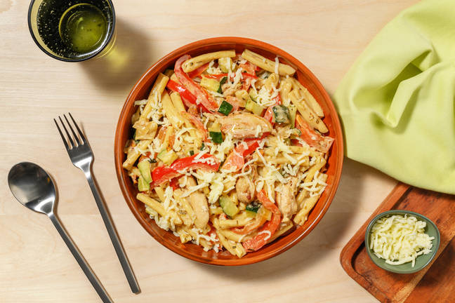 Romige kip casarecce