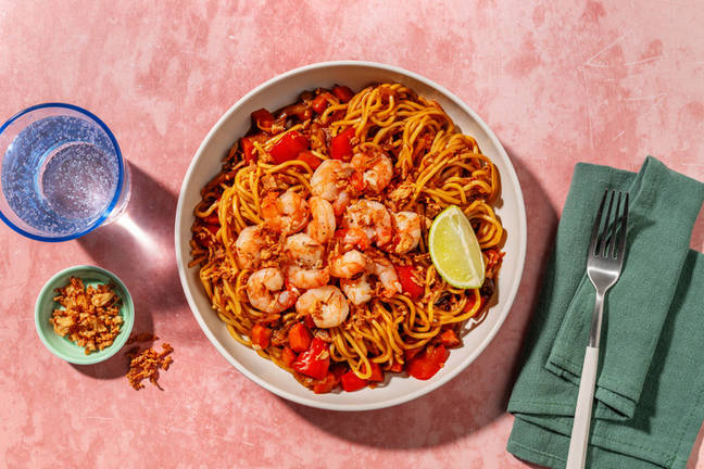 Noodles with Garlic Shrimp