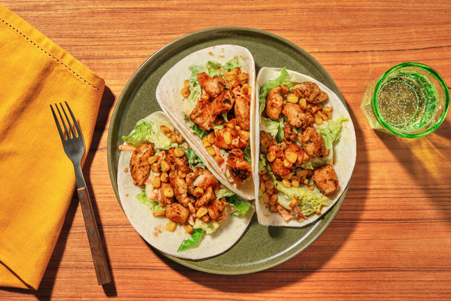 Quick Louisiana Popcorn Chicken Tacos