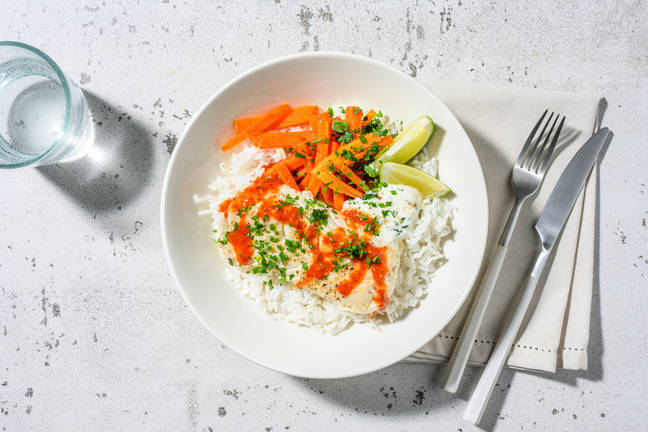 Harissa Cod with Garlic Yogurt Sauce
