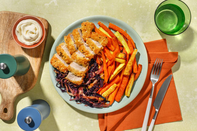 Sesame-Crumbed Pork & Veggie Fries