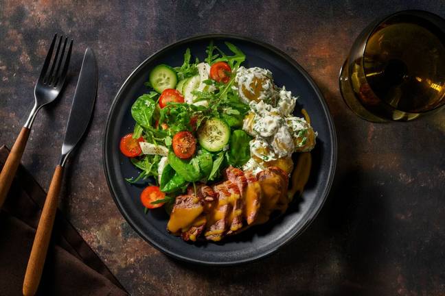 Top Porterhouse Steak & Creamy Fetta Potatoes