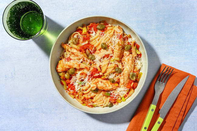 Frische Linguine mit Hähnchengeschnetzeltem 