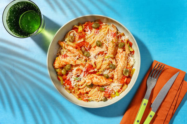 Frische Linguine mit Hähnchengeschnetzeltem 