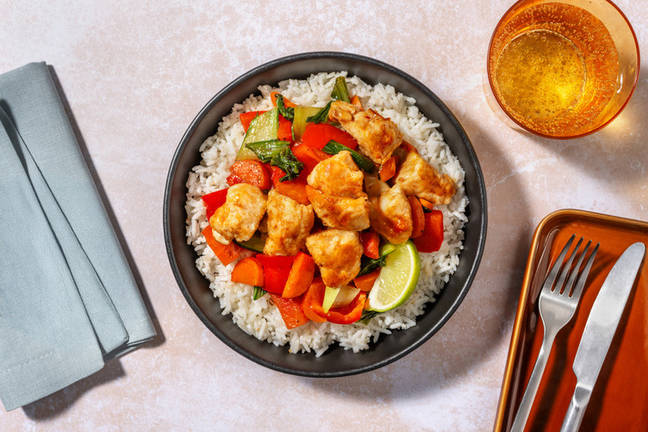 Sweet Chilli-Ginger Chicken & Garlic Rice