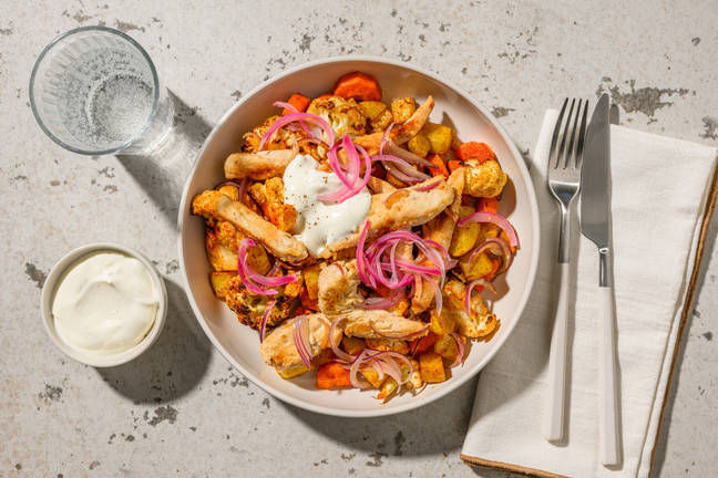 Shawarma-Teller mit Hähnchen