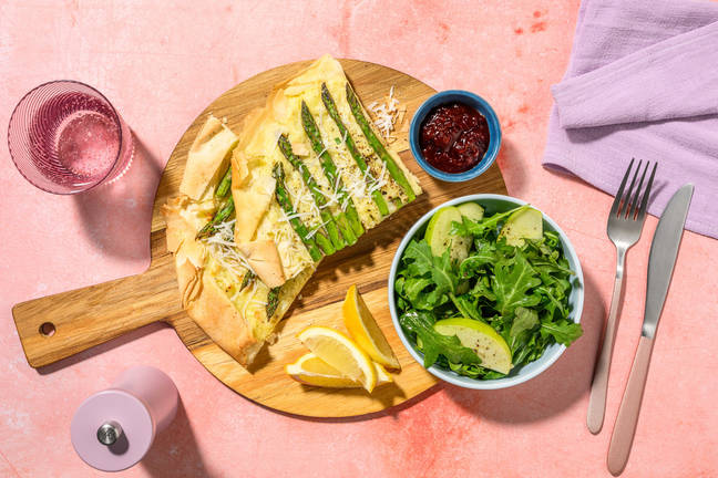 Super Cheesy Asparagus Filo Galette