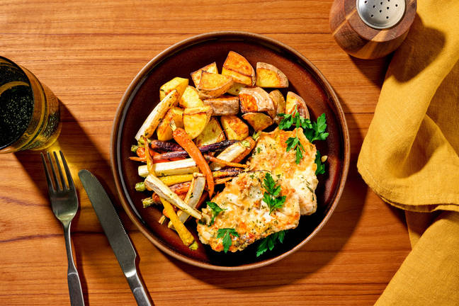 Chicken Paillard & Garlic Twice-Cooked Potatoes