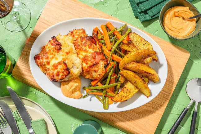 Cordon bleu mit Ofengemüse
