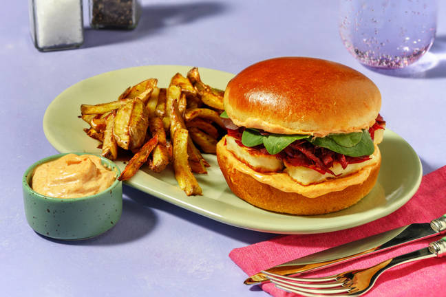 Seared Haloumi & Beetroot Relish Burger