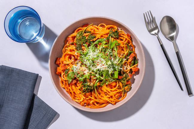 Super Quick Chorizo and Tomato Spaghetti