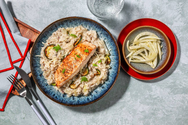 Zalmfilet met venkelrisotto