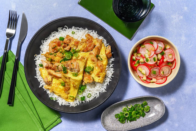 Oyakodon donburi et omelette au poulet teriyaki