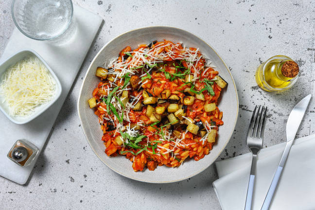 Orzotto alla Norma à l'aubergine