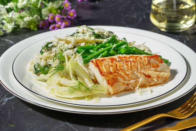 Kabeljauwfilet met romige venkelrisotto