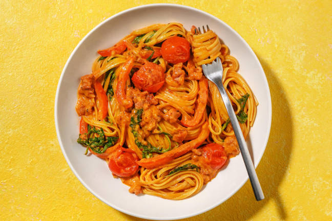 Snabb cajunkryddad baconlinguine