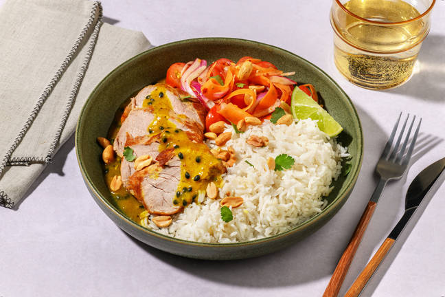 Karibisk fläskytterfilé och kokosris