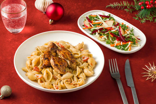 Krämig kycklingpasta med soltorkade tomater