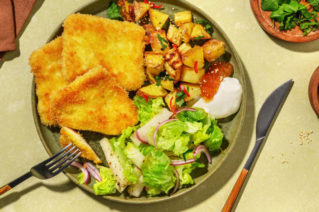 Indisk paneret halloumi