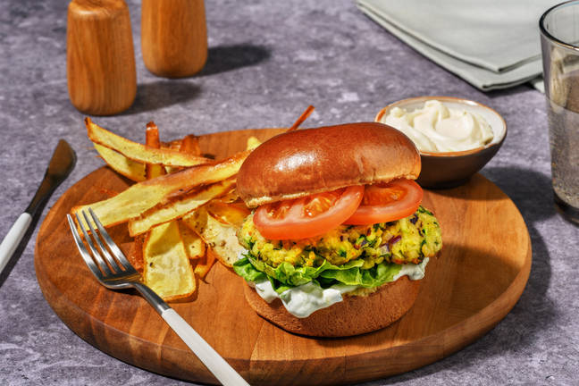 Grekisk zucchiniburgare