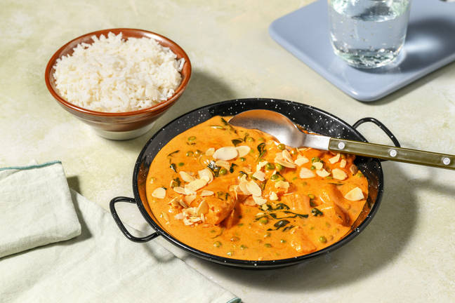 Quick Chicken, Pea and Spinach Korma