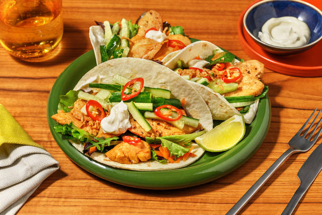 Korean-Style Chicken & Salad Tacos