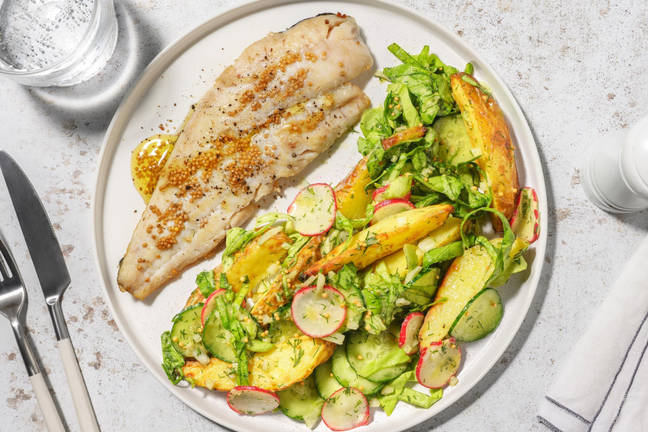 Heek met salade op z'n Scandinavisch