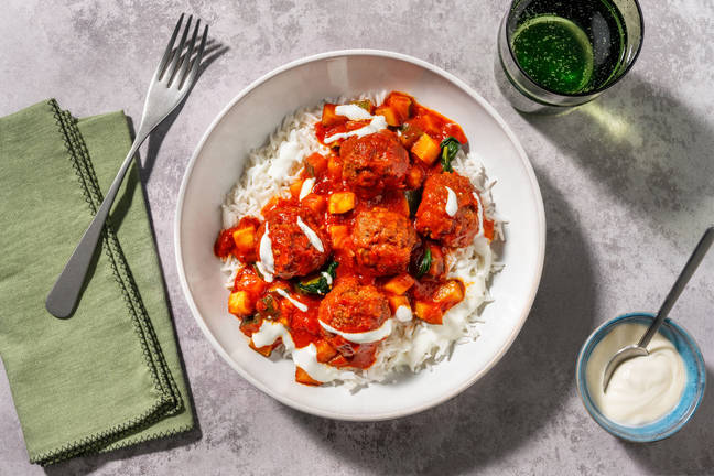 Herby Lamb Meatballs in Chermoula Tomato Sauce