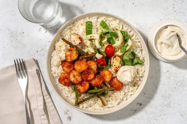 Koreansk reker og kimchi-grønnsaker