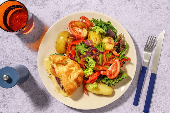 Feuilleté au camembert et oignon caramélisé