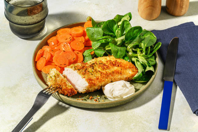 Pollo fritto in crosta di pane e pistacchi