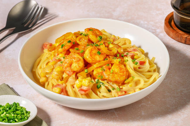 Cremet cajunkrydret rejespaghetti