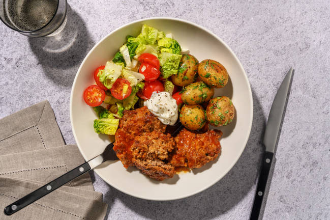 Spanska BBQ-glaserade fläskfärsbiffar