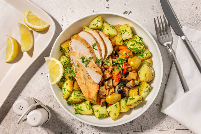 Tajine de poulet à l'aubergine & poivron pointu