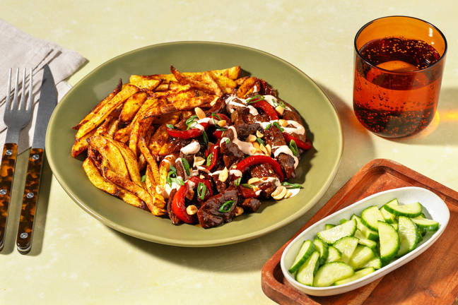 Loaded fries met Koreaanse stijl bulgogi-rundvlees