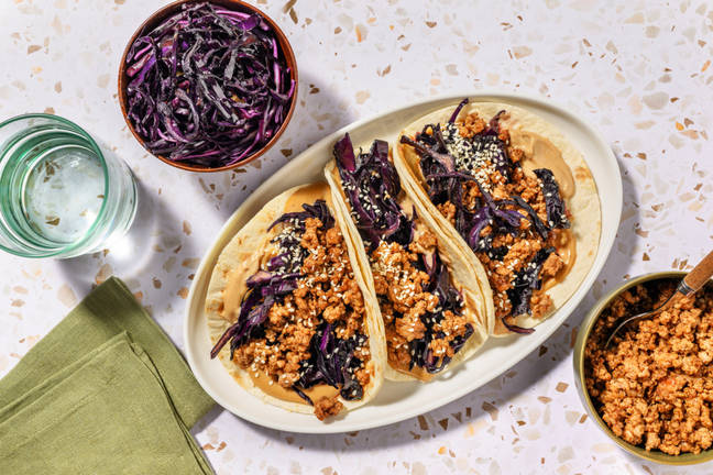Mini tortillas al ragù di maiale e salsa hoisin