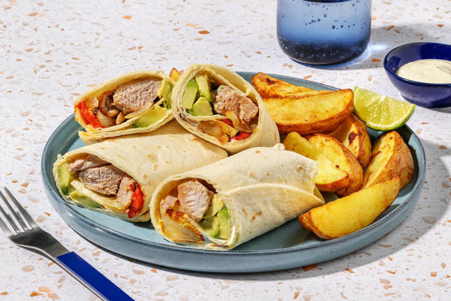 Burritos de Cerdo: Wraps mit Schweinefilet und Röstgemüse